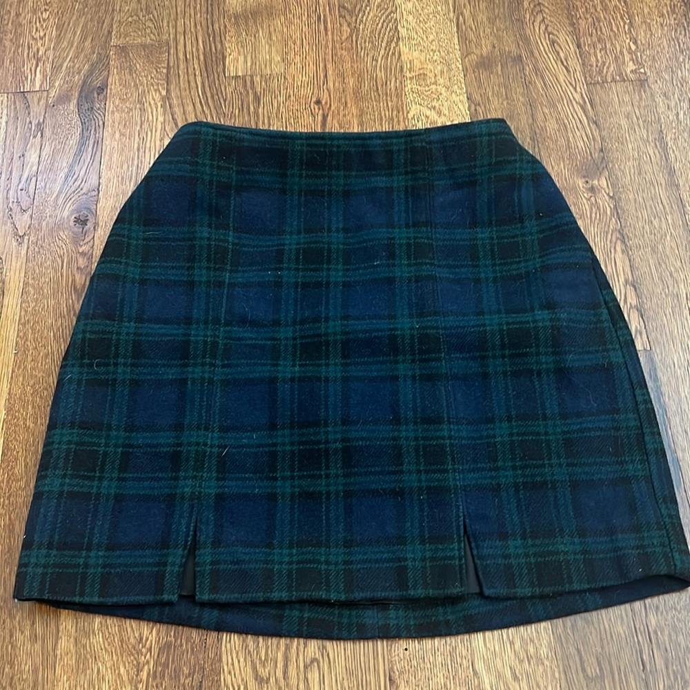 Navy Blue Plaid A line mini skirt women’s XS Hollister